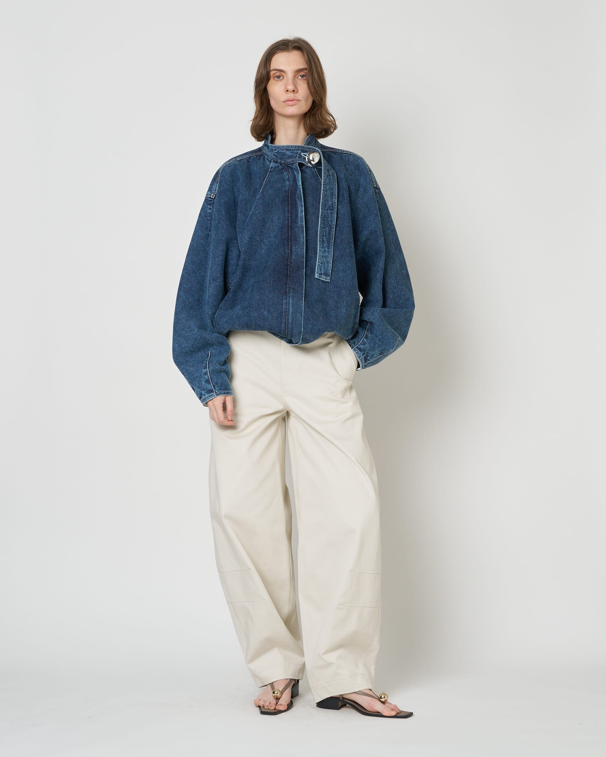 IVANA - ZIP UP STONE WASH DENIM BLOUSON