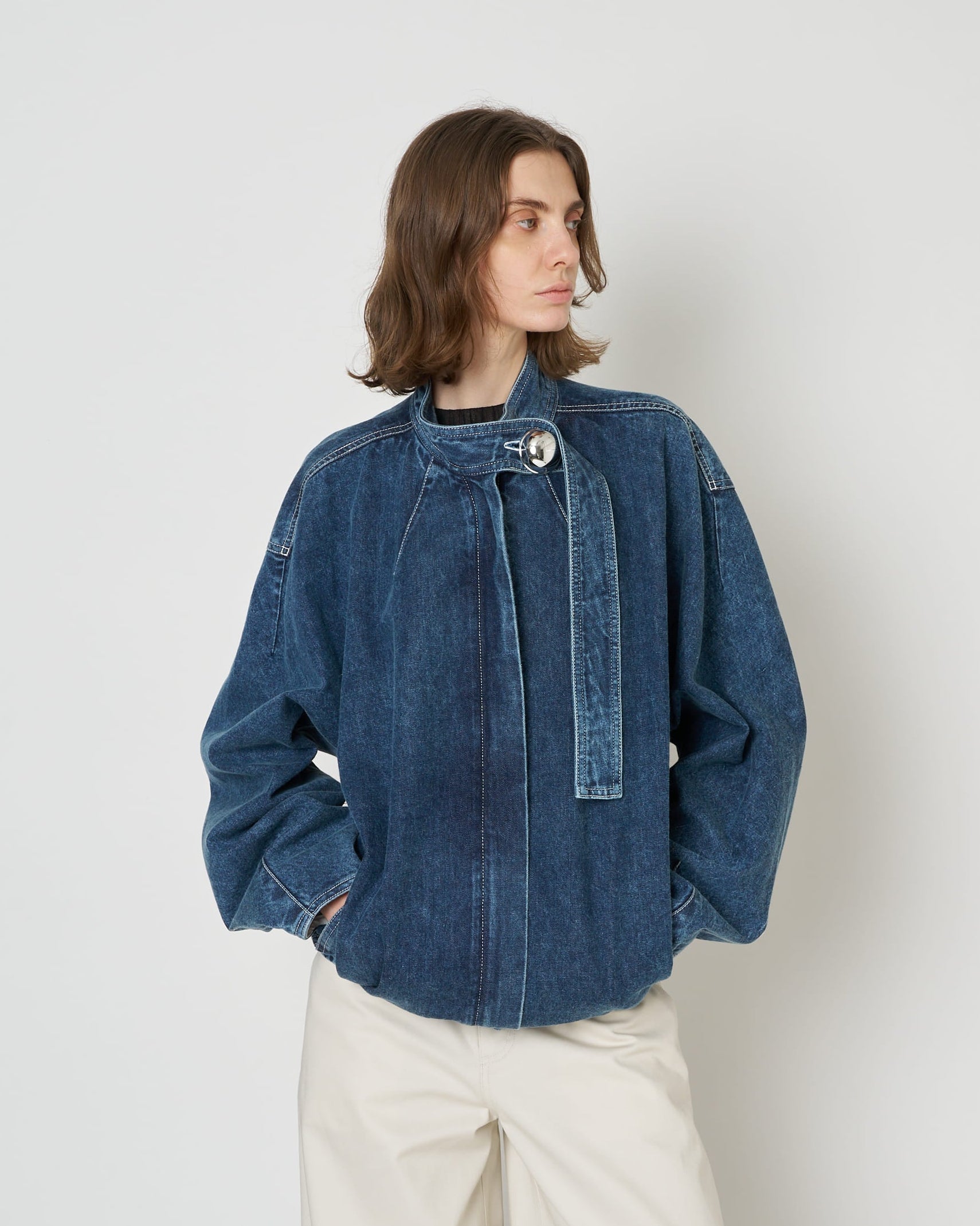 IVANA - ZIP UP STONE WASH DENIM BLOUSON