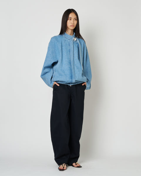 【PRE ORDER】IVANA - ROUND SHAPED ZIP UP DENIM BLOUSON