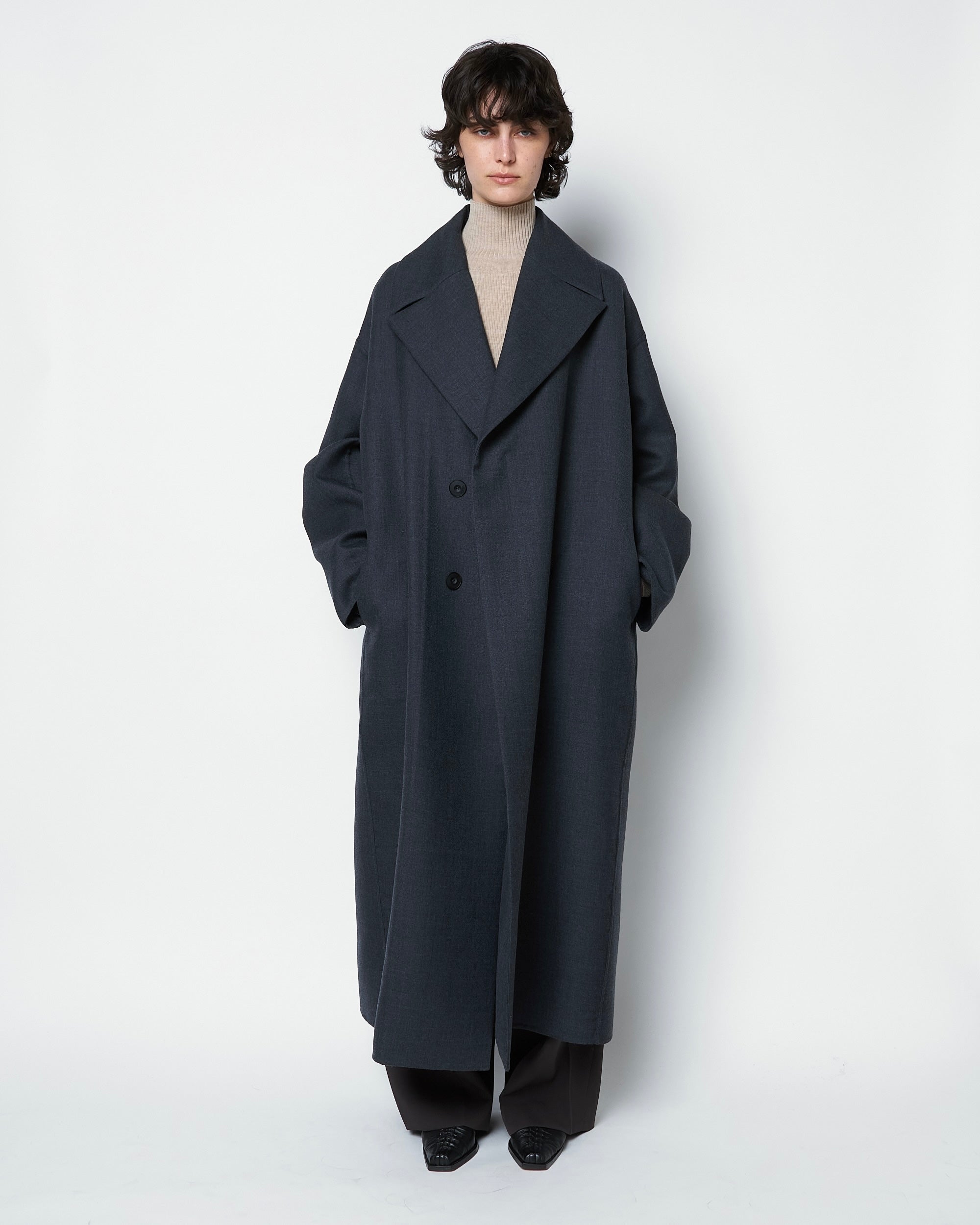 OLIVET - DOUBLE FACE MINIMAL WOOL COAT