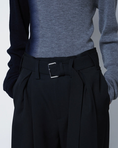 ODETTE - WOOL BELTED WIDE PANTS（SOLD OUT)