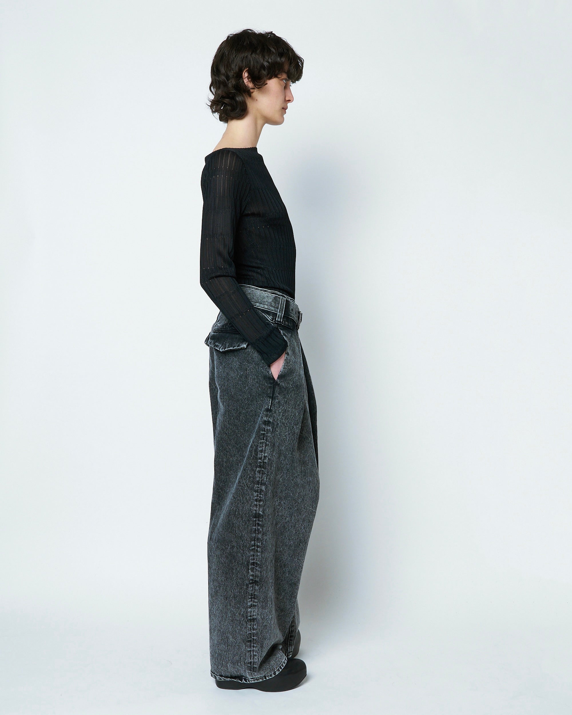 【COMING SOON】ODETTE - DENIM BELTED PANTS