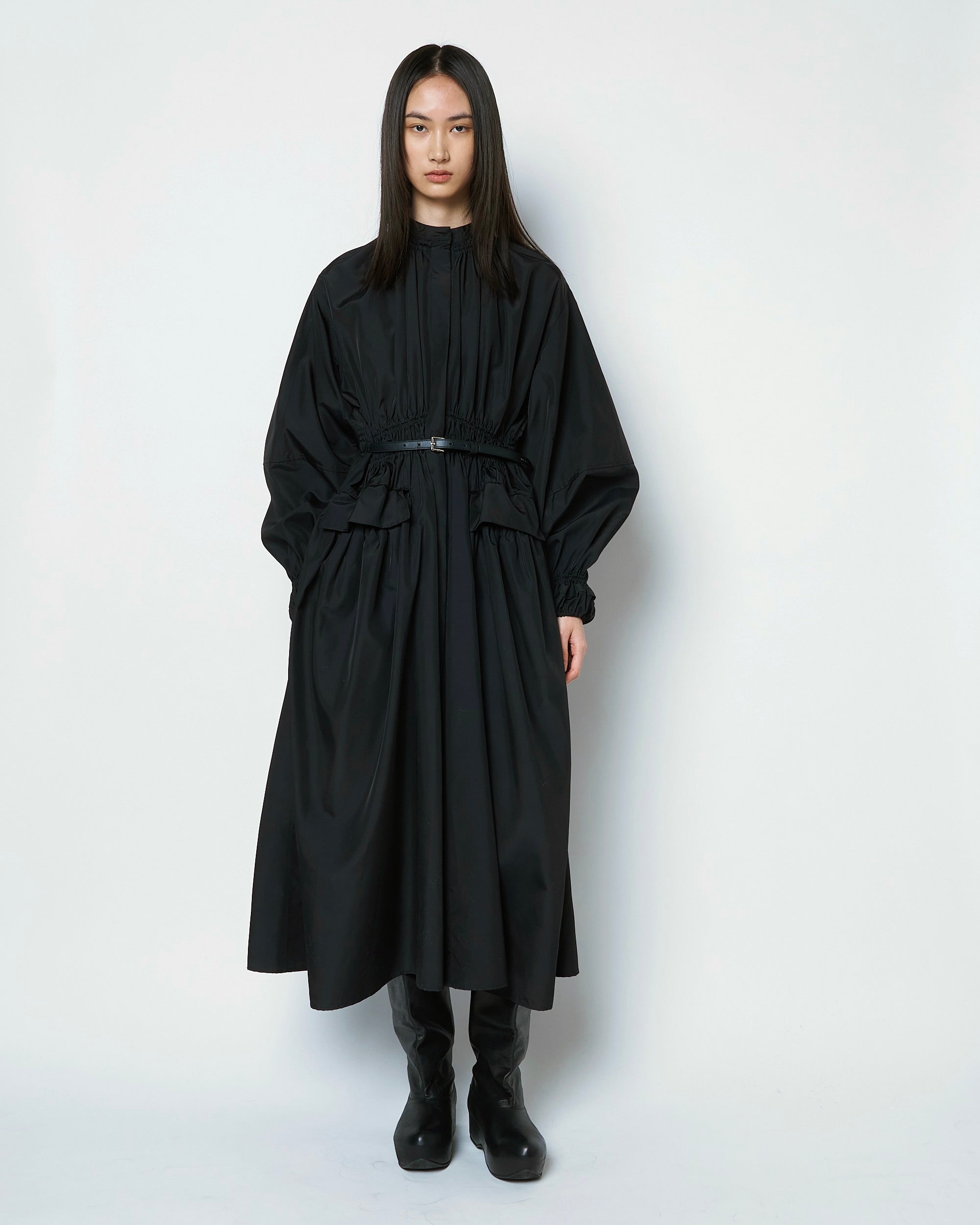 【COMING SOON】ORFEO - BELTED GATHERED SILK DRESS