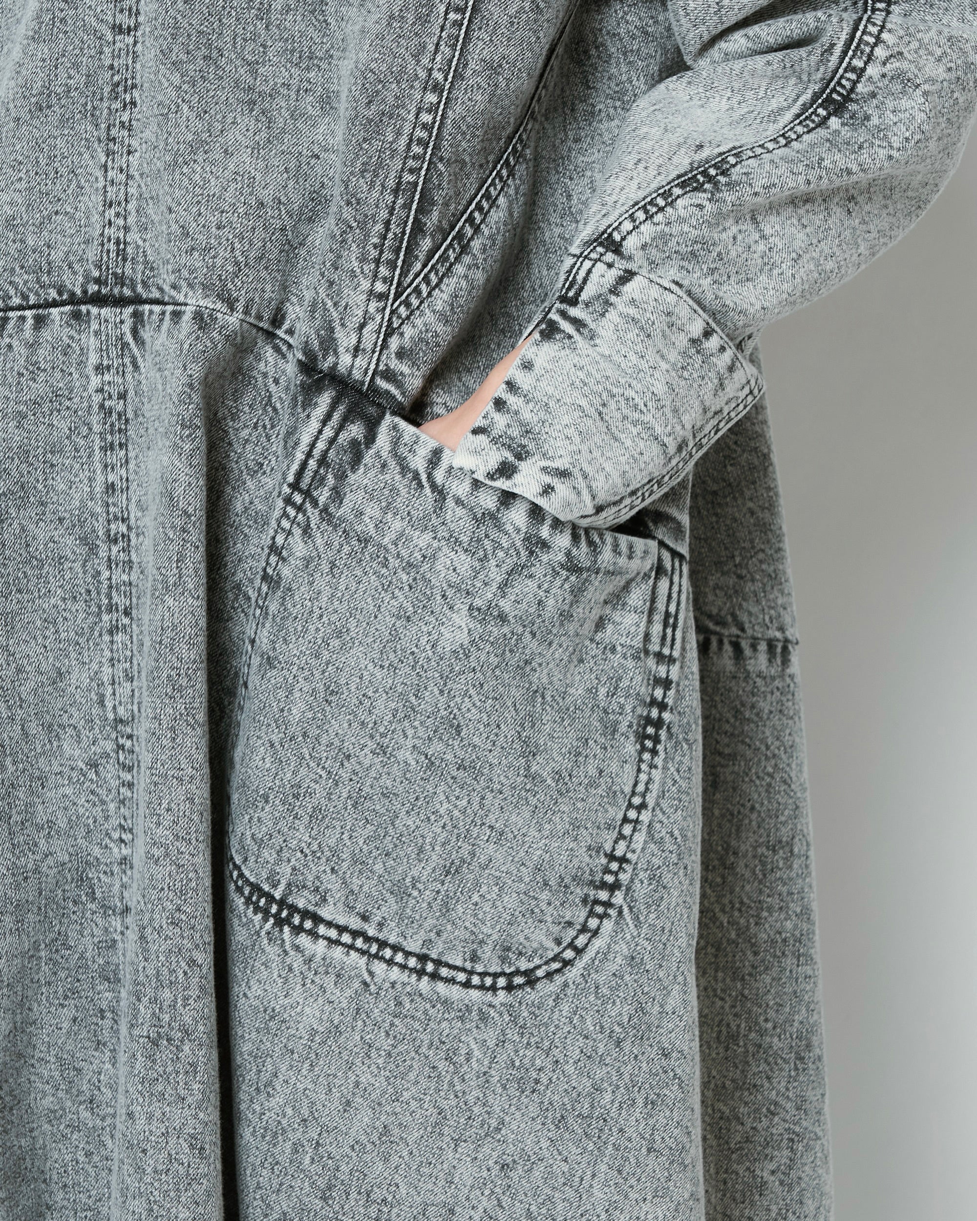 ELIANA - ROUND SHAPED VOLUME DENIM DRESS