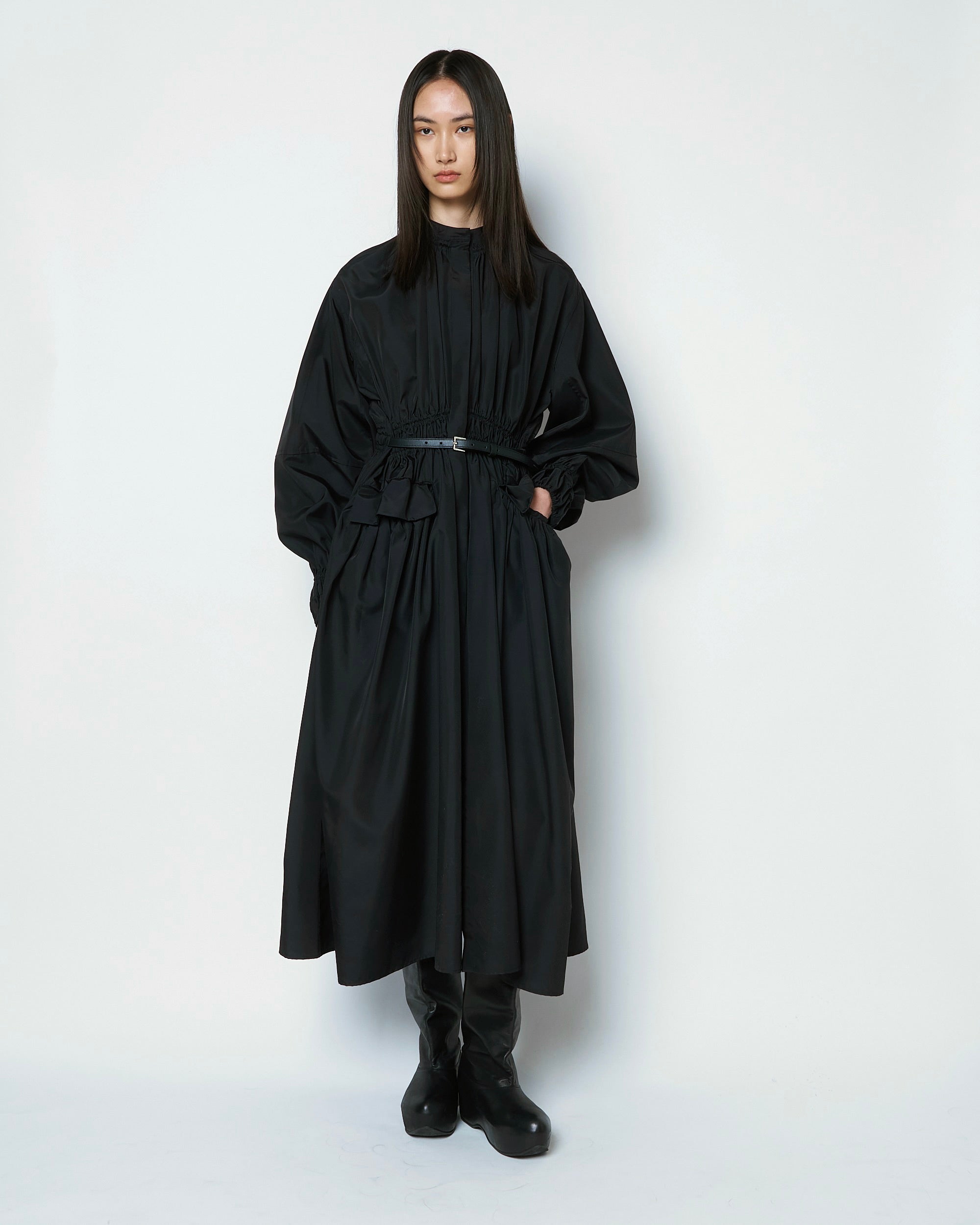 【COMING SOON】ORFEO - BELTED GATHERED SILK DRESS
