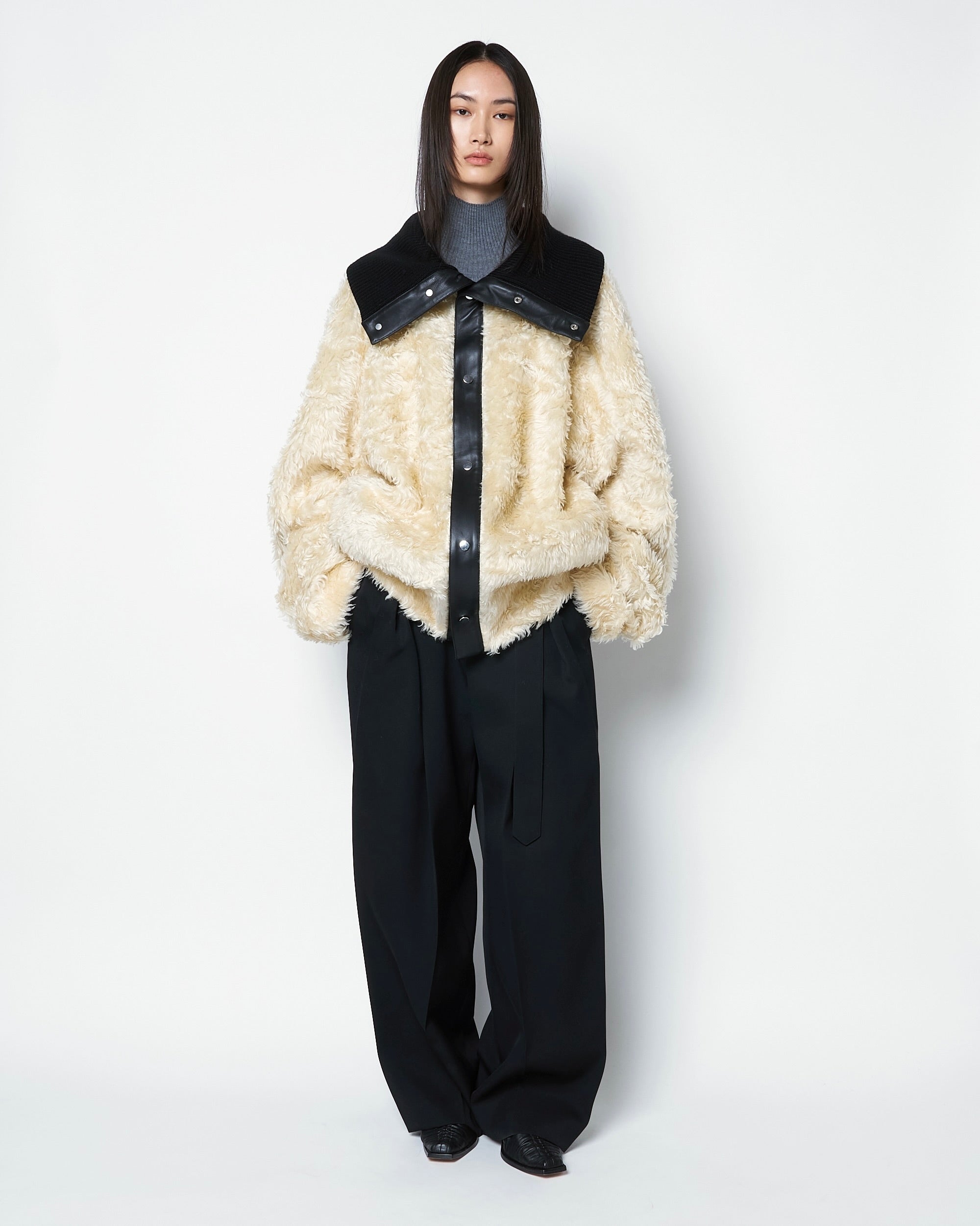 ODELIA - WOOL BOA COLLAR JACKET
