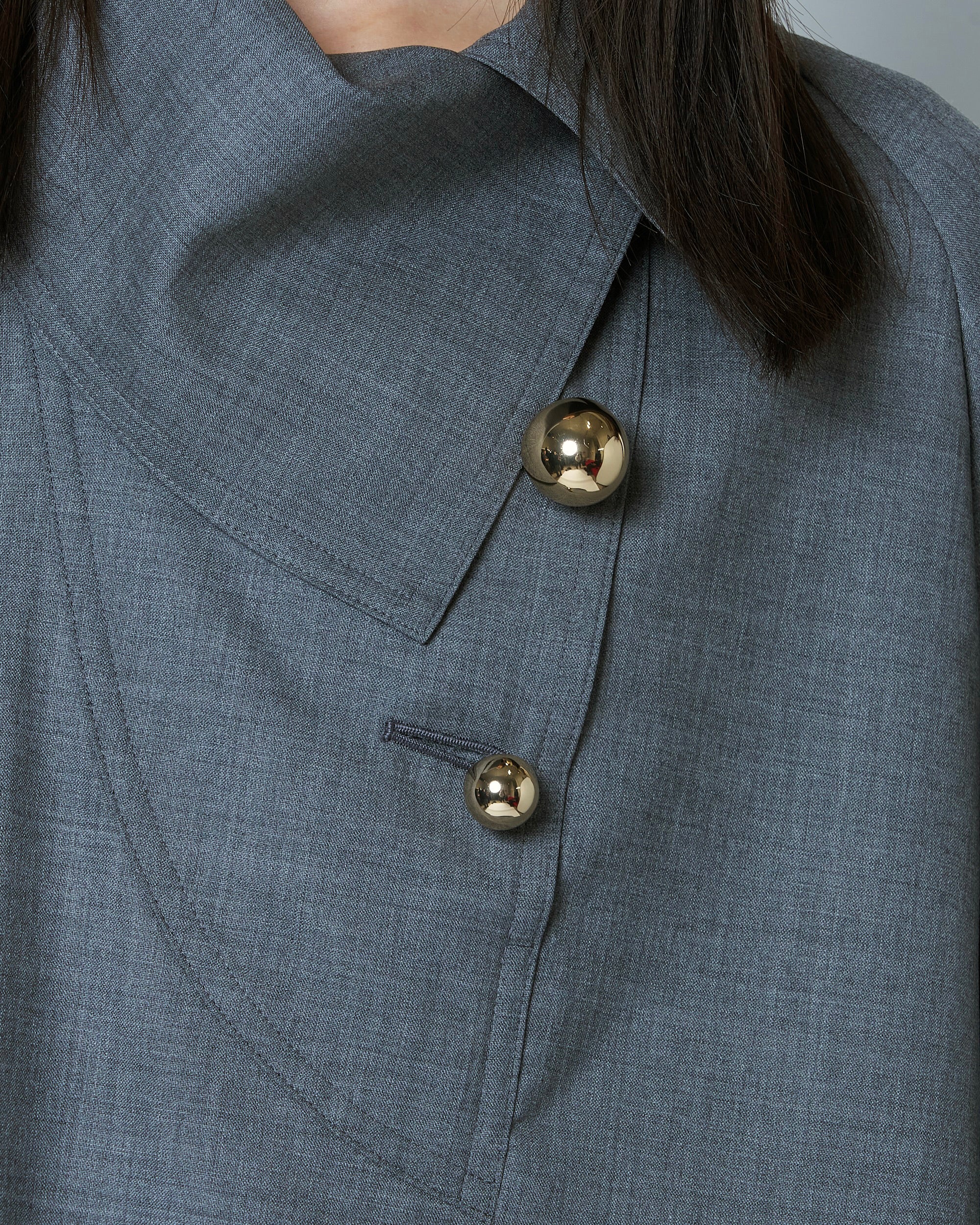 【COMING SOON】OVELIA - 2WAY WOOL BLOUSE WITH BUTTONS