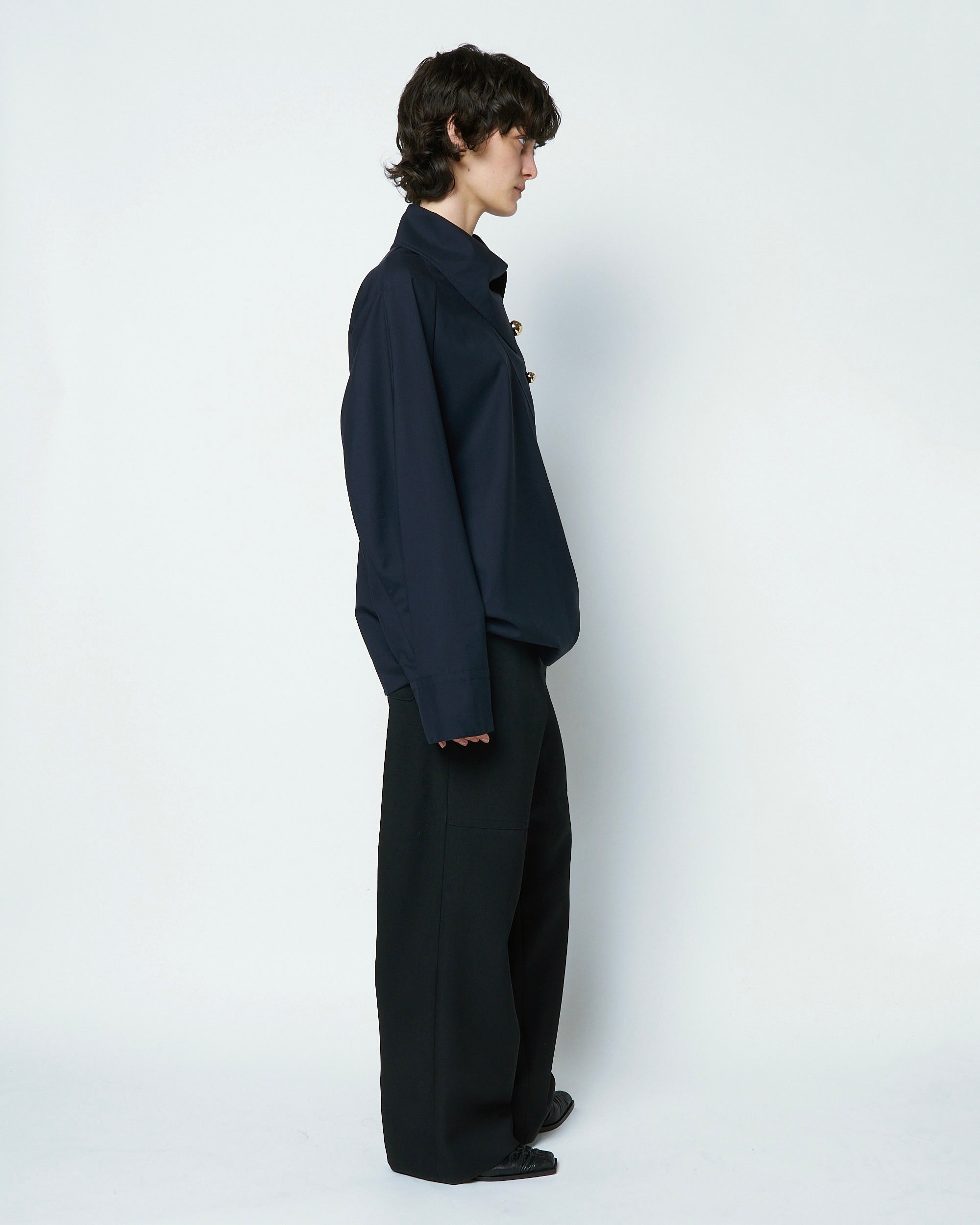 【COMING SOON】OVELIA - 2WAY WOOL BLOUSE WITH BUTTONS