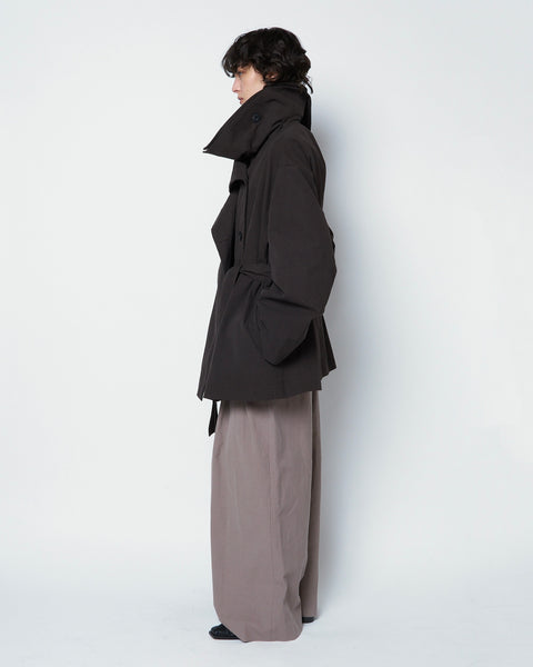 【PRE ORDER】OLETTE - DOUBLE LAYERED COTTON SHORT TRENCH COAT