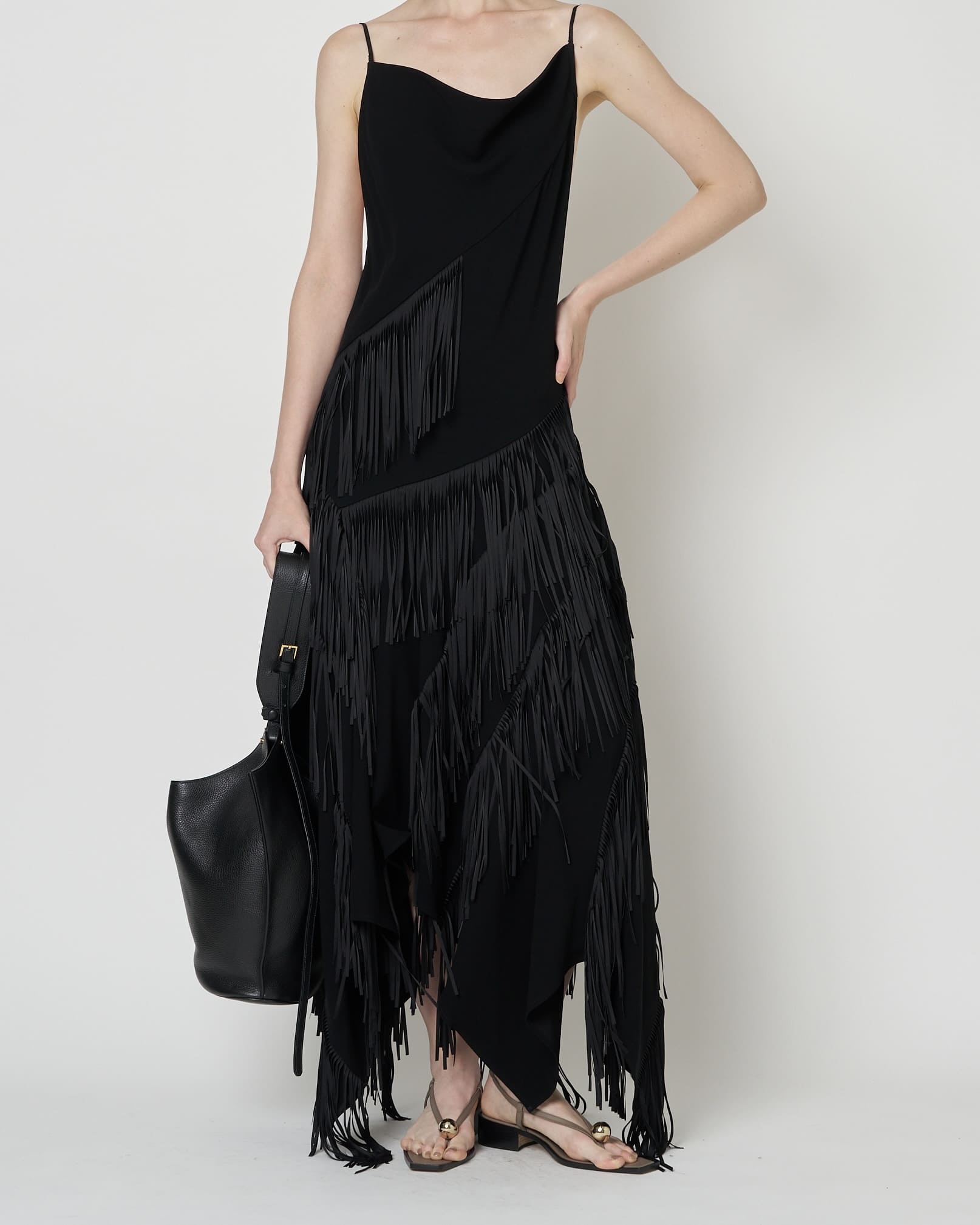 NOCTIS - ASYMMETRY FRINGE STRAP DRESS (SOLD OUT)