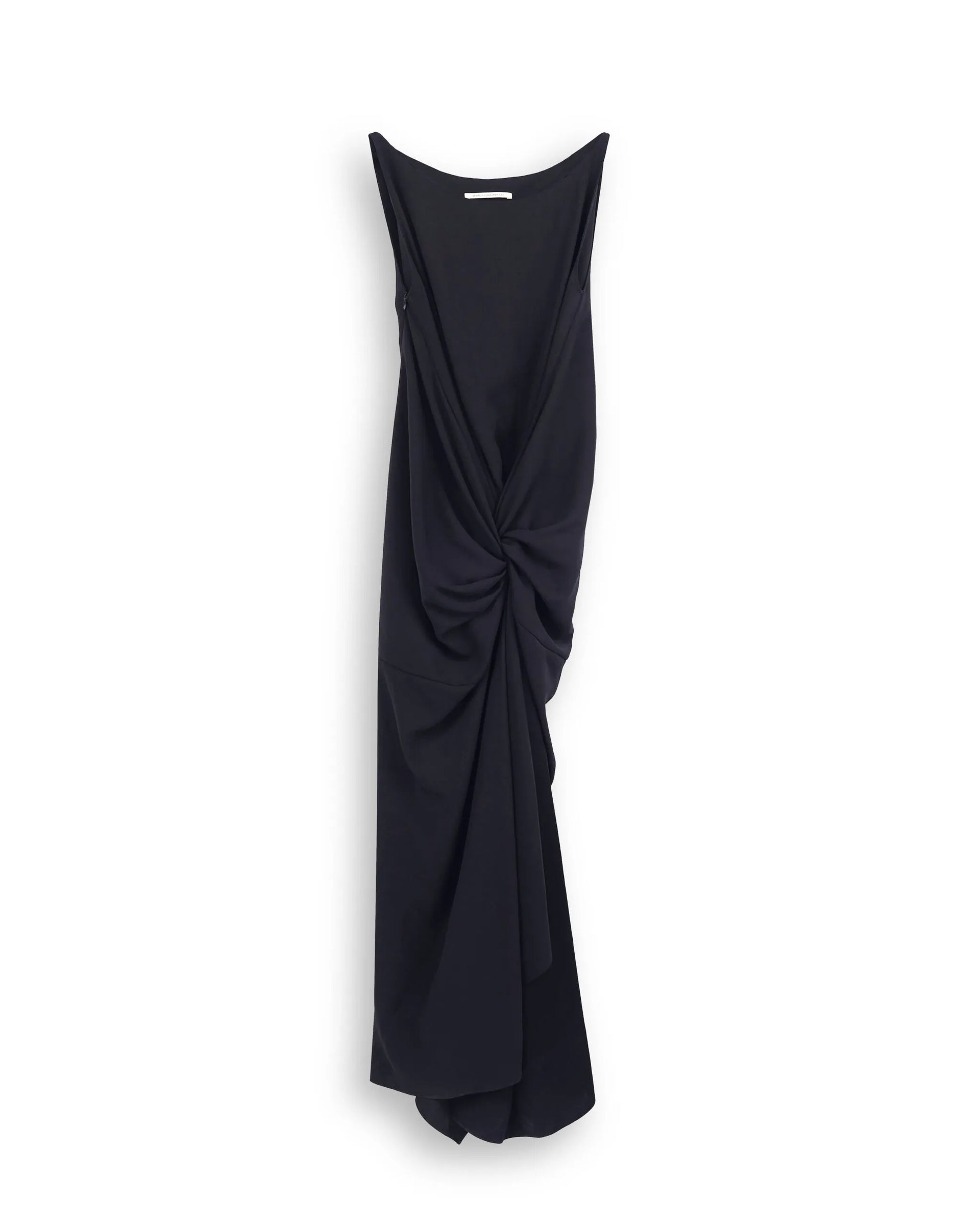 GABRIEL - BACK SATIN VISCOSE DRAPED DRESS – HARUNOBUMURATA