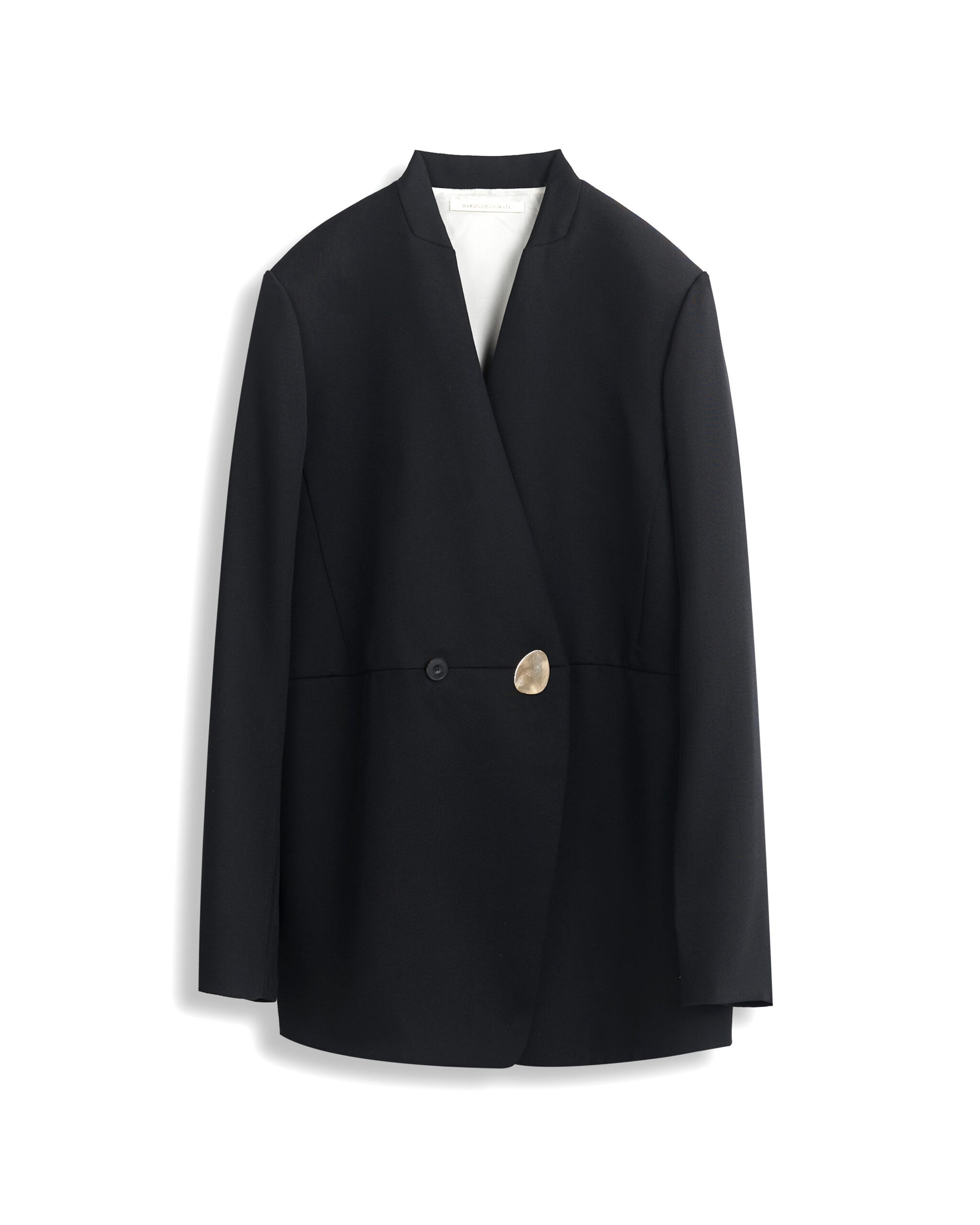 HARU - COLLARLESS WOOL TAILORED BLAZER – HARUNOBUMURATA 