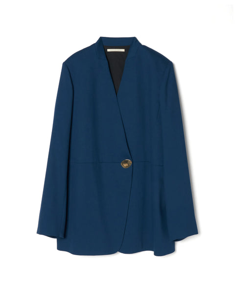 HARU - COLLARLESS SUMMER WOOL TAILORED BLAZER