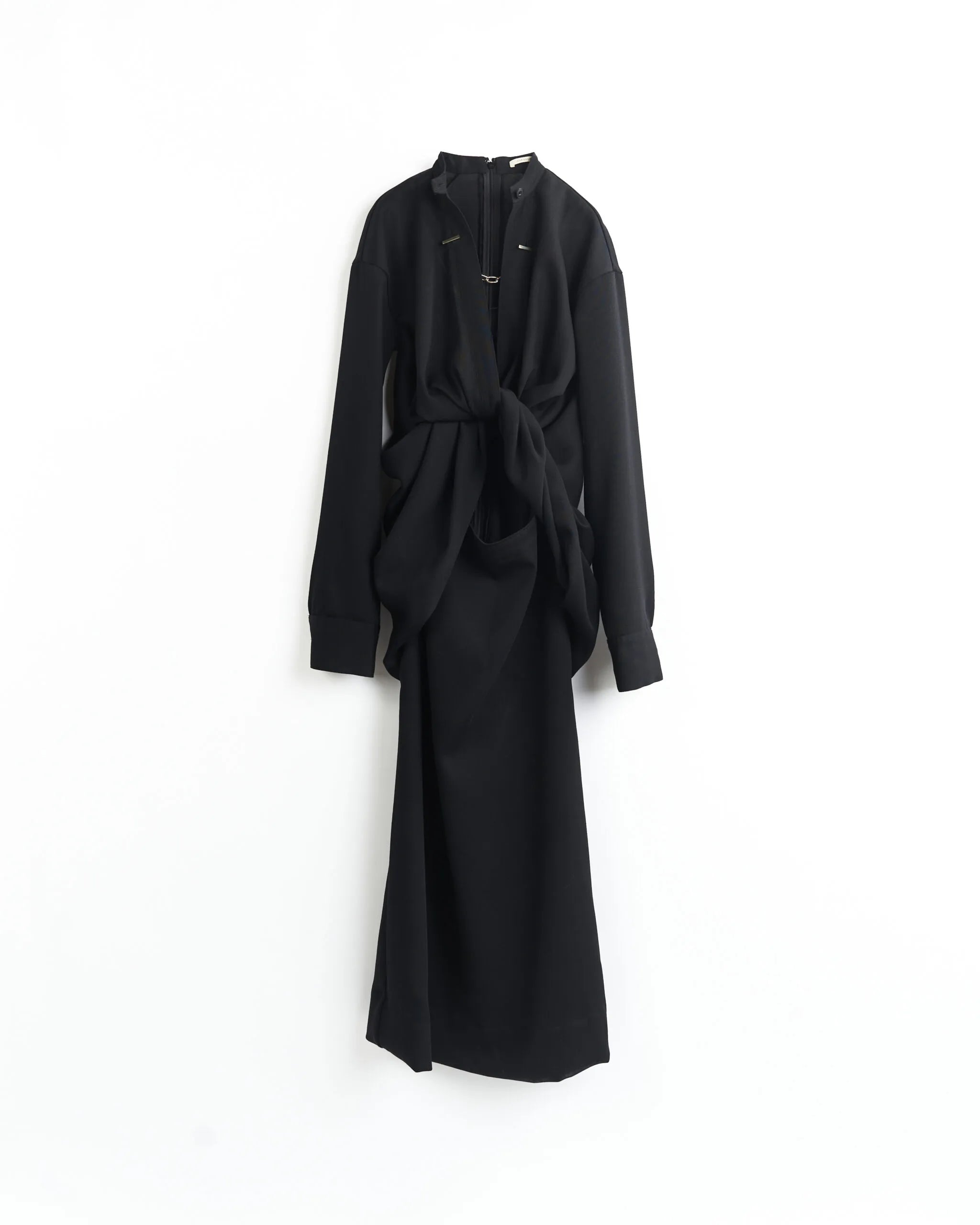 HILARY - TWISTED FRONT WOOL DRESS