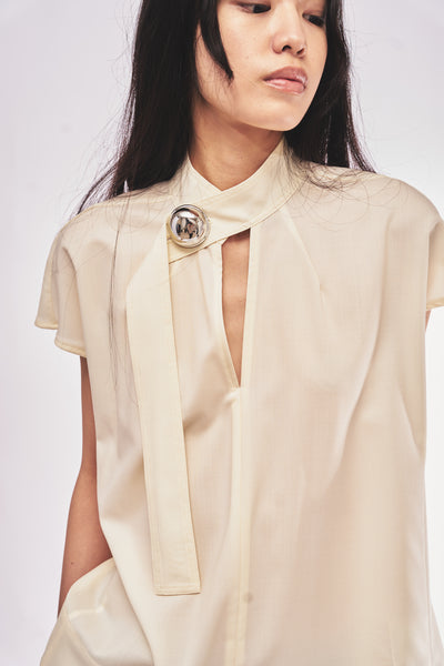 HEPBURN SL - WOOL SLEEVELESS BUTTON TOP