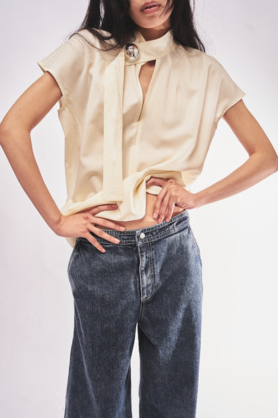 HEPBURN SL - WOOL SLEEVELESS BUTTON TOP