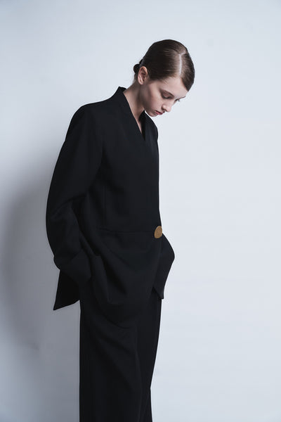 ISPARTA - WIDE SILHOUETTE WOOL TUCKED TROUSERS