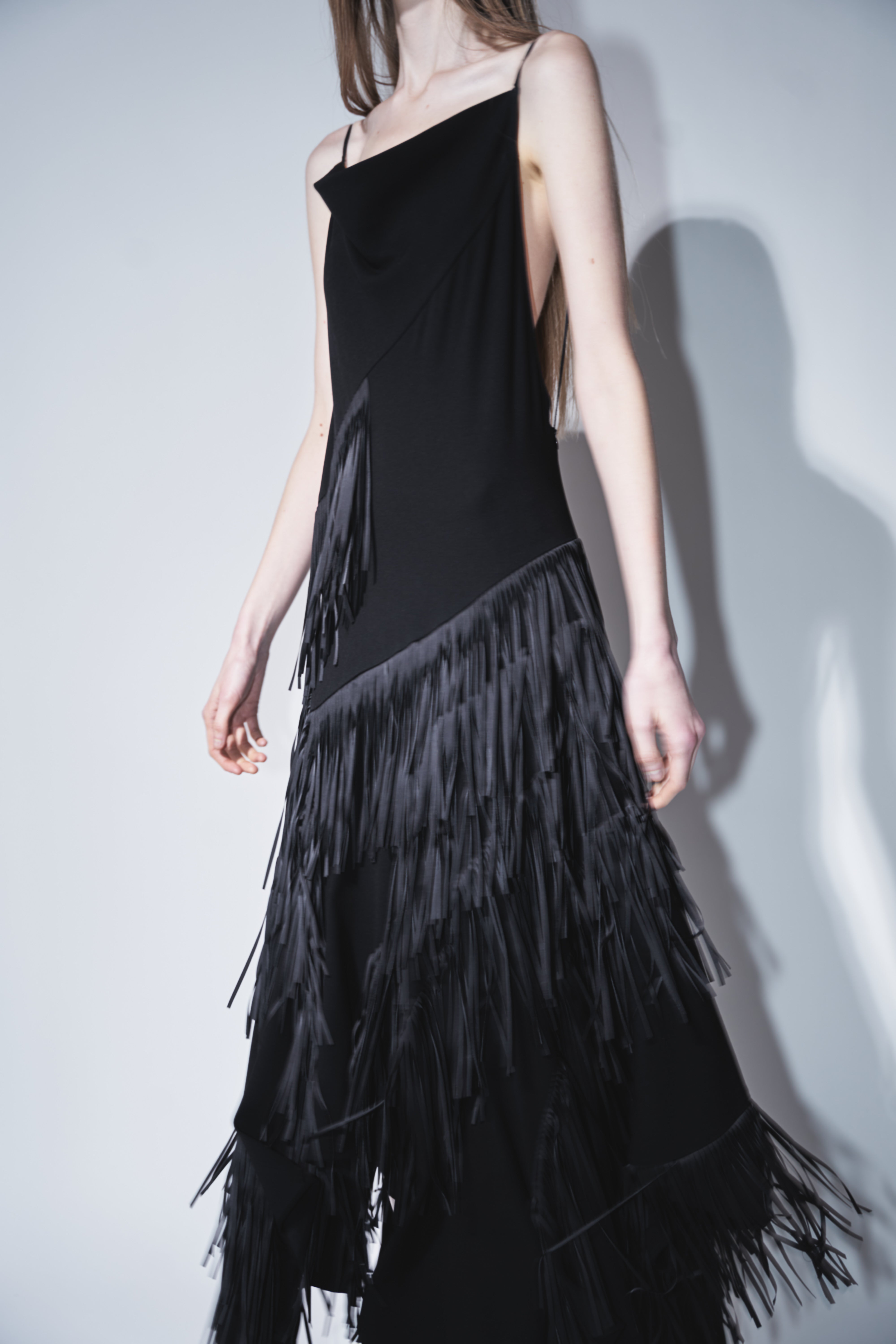 NOCTIS - ASYMMETRY FRINGE STRAP DRESS (SOLD OUT)
