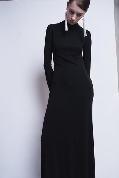 MARIANA - HIGH TWISTED JERSEY LONG SLEEVE DRESS