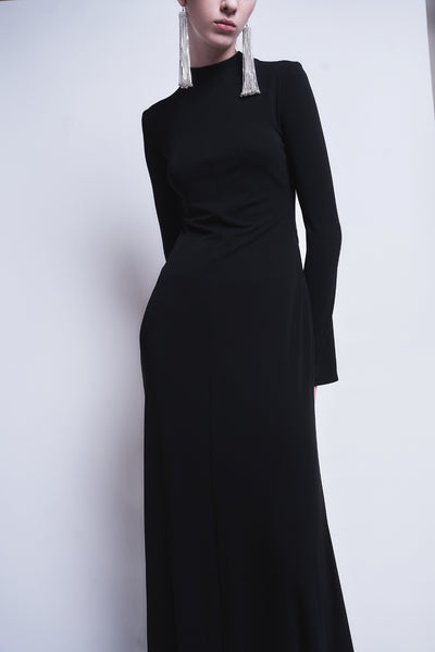 MARIANA - HIGH TWISTED JERSEY LONG SLEEVE DRESS