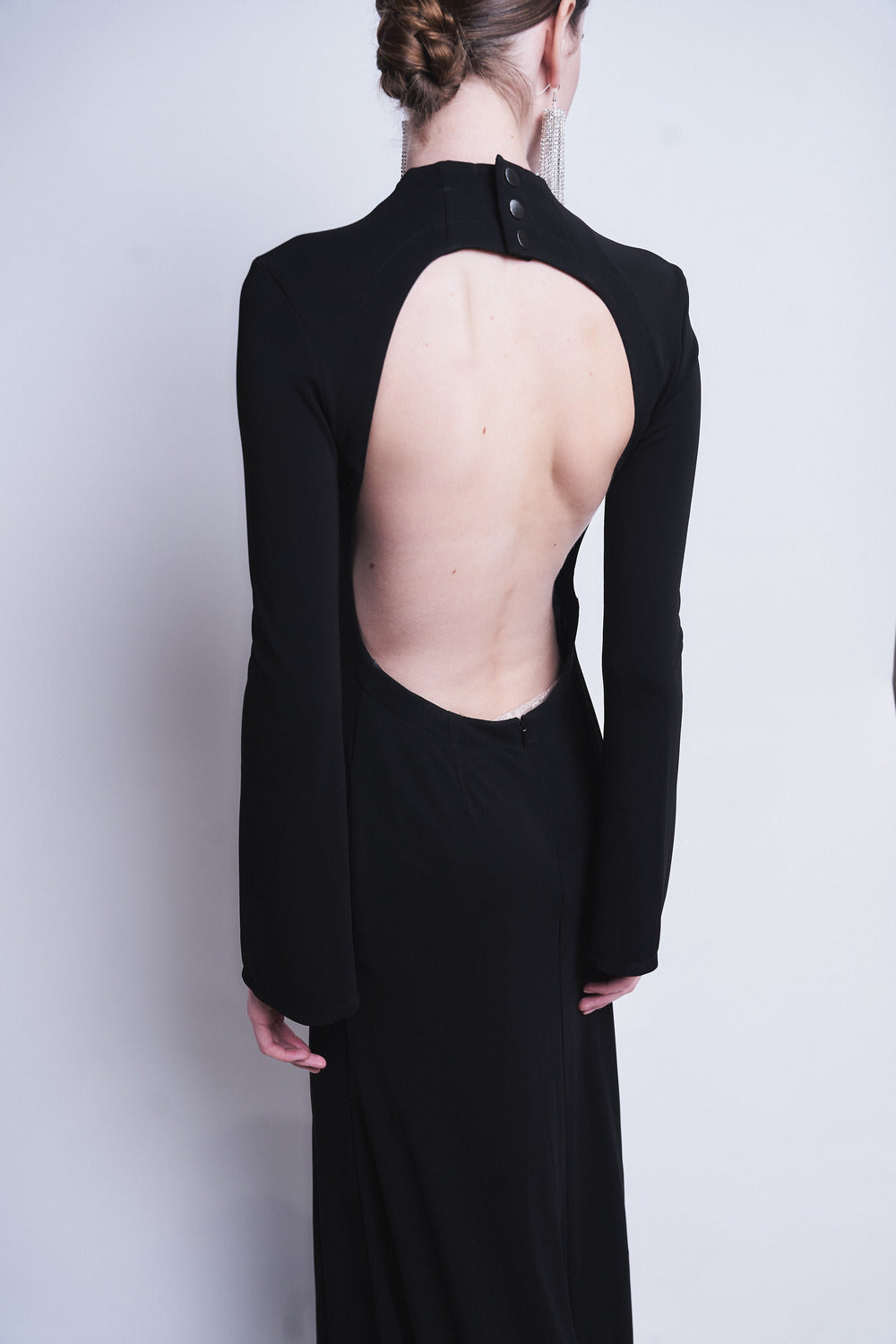 MARIANA - HIGH TWISTED JERSEY LONG SLEEVE DRESS