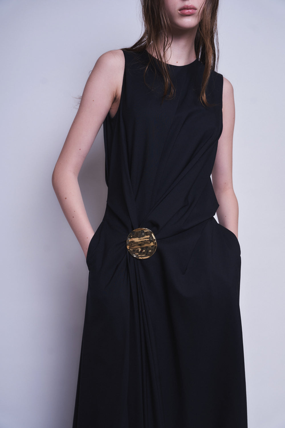 MANUELA - WOOL DRAPED DRESS