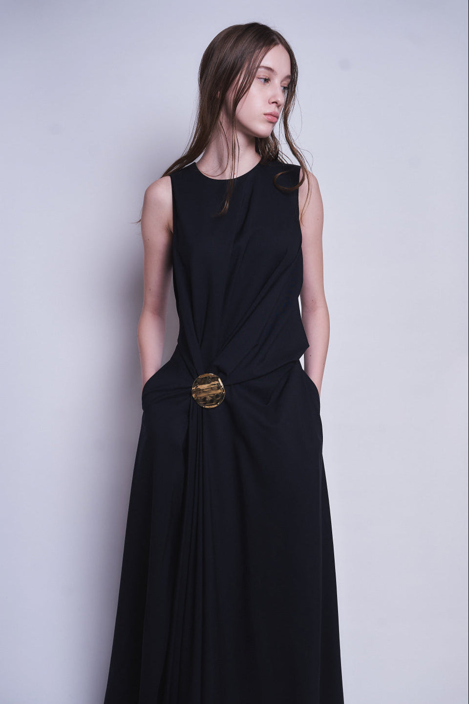 MANUELA - WOOL DRAPED DRESS