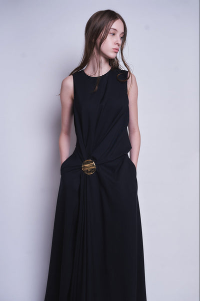 MANUELA - WOOL DRAPED DRESS