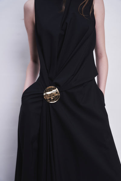 MANUELA - WOOL DRAPED DRESS