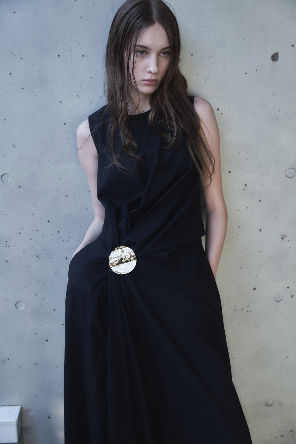 MANUELA - WOOL DRAPED DRESS