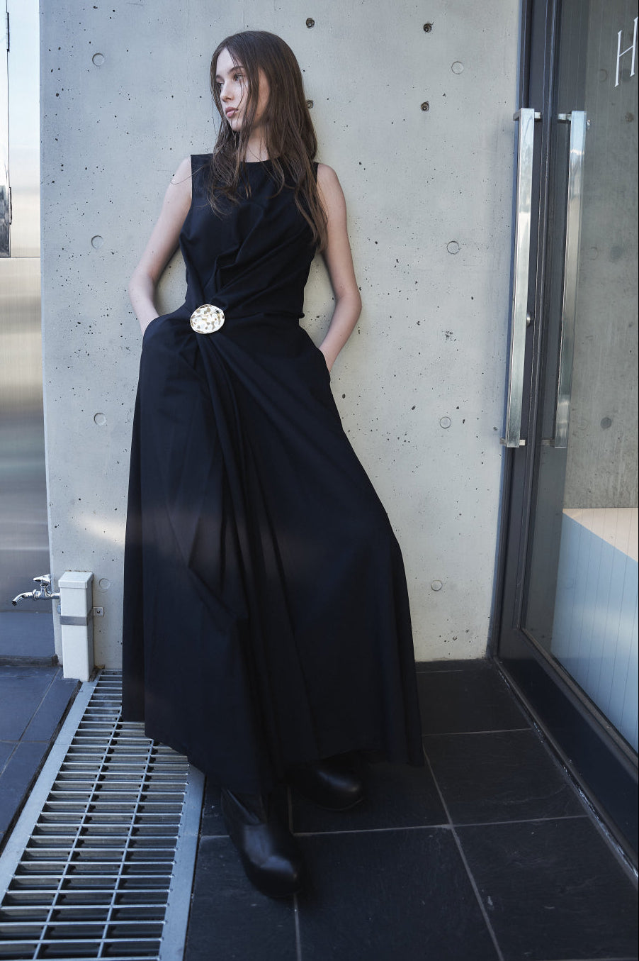 MANUELA - WOOL DRAPED DRESS