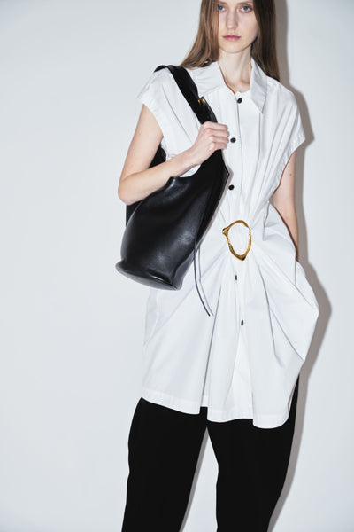 NOA - COTTON GATHERED TOP WITH BUCKLE