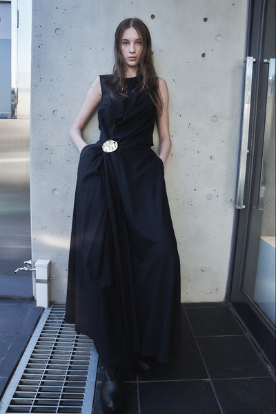 MANUELA - WOOL DRAPED DRESS