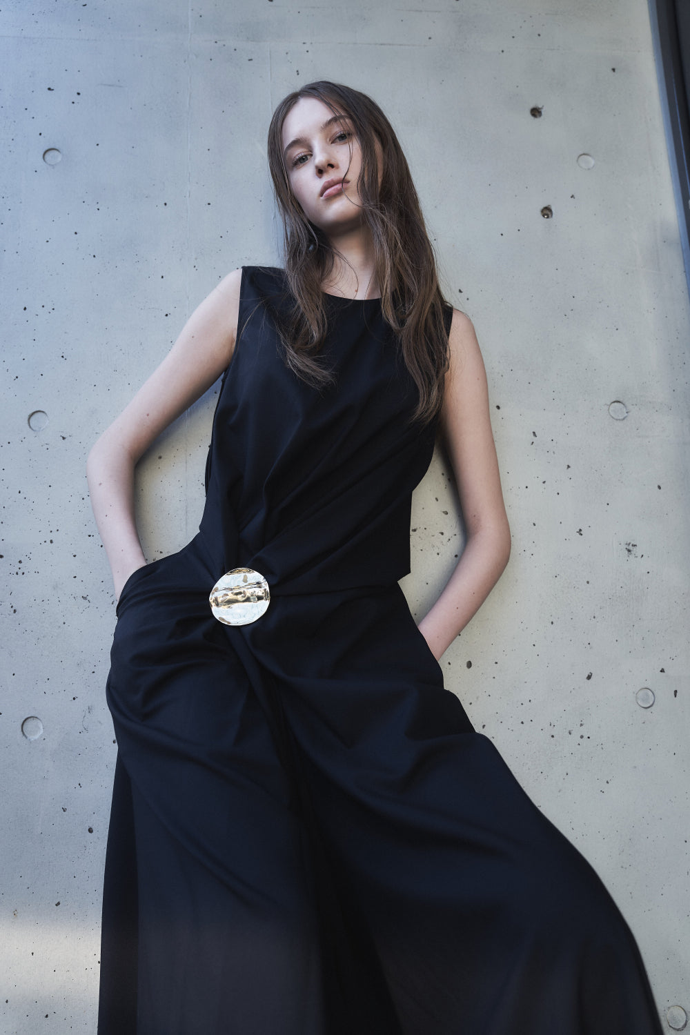 MANUELA - WOOL DRAPED DRESS