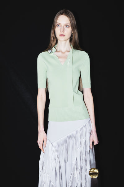 NAMIE - KNIT BUTTON TOP