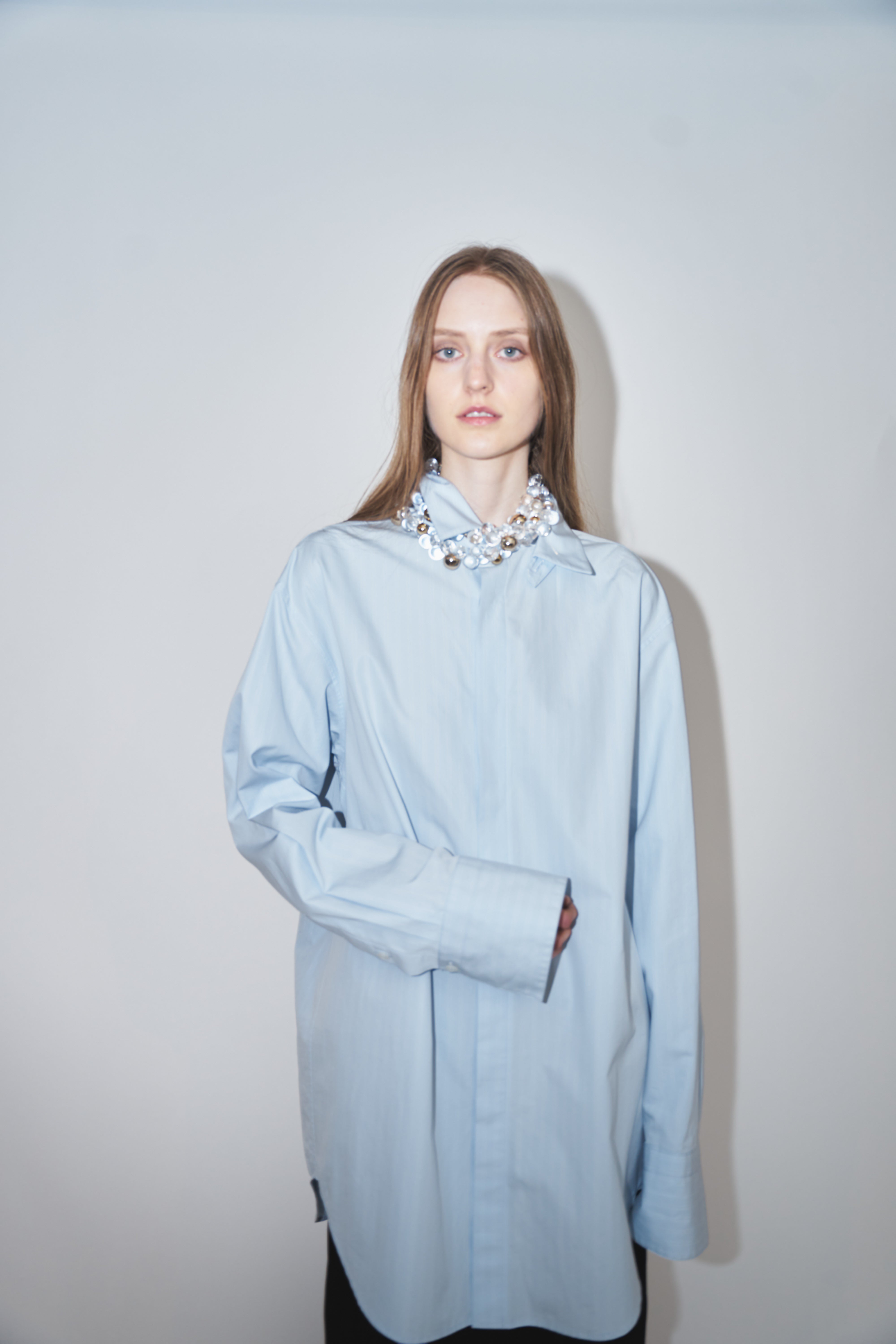 NAVIA - REMOVABLE COLLAR STRIPE SHIRT