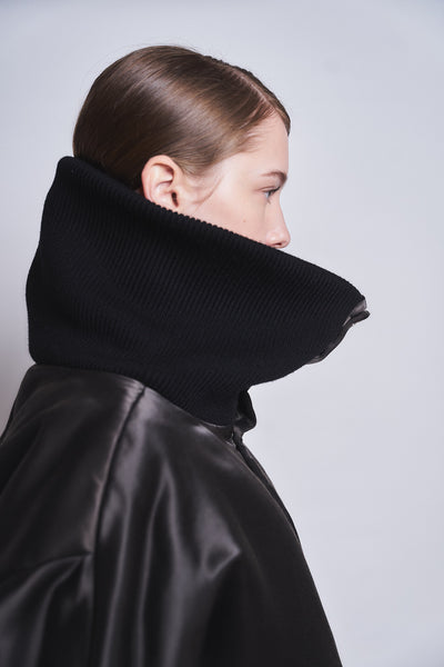 MARGOT - RIB COLLAR NYLON SNAP JACKET