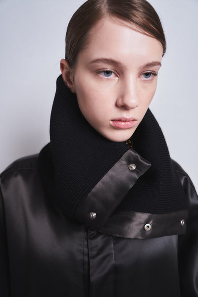 MARGOT - RIB COLLAR NYLON SNAP JACKET