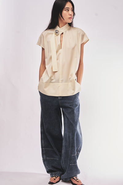 HEPBURN SL - WOOL SLEEVELESS BUTTON TOP