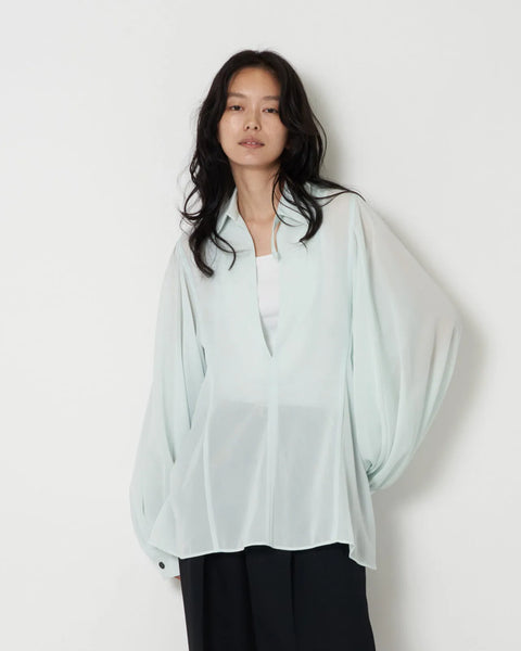 HONEY - VOLUMINOUS SLEEVE SHEER BLOUSE