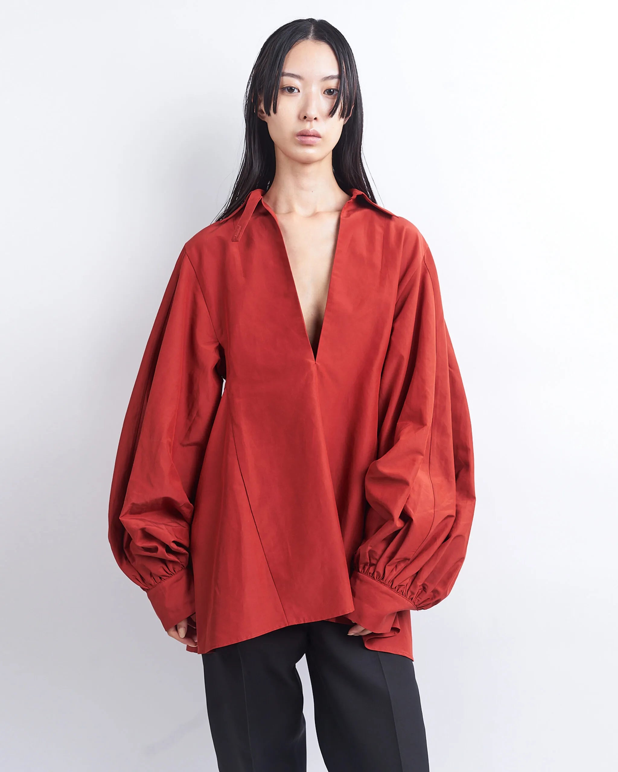 HONEY - COTTON SILK VOLUMINOUS SLEEVE BLOUSE