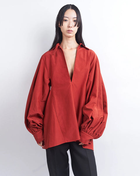 HONEY - COTTON SILK VOLUMINOUS SLEEVE BLOUSE