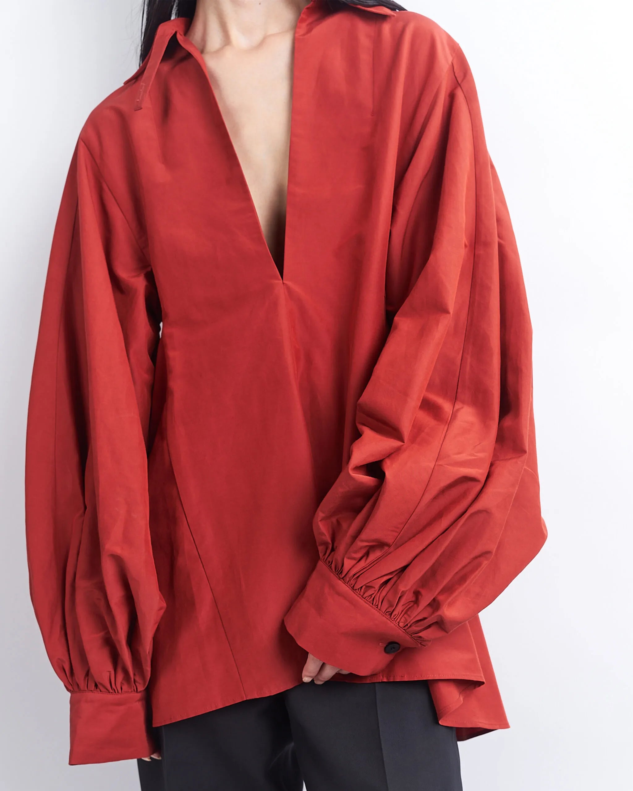 HONEY - COTTON SILK VOLUMINOUS SLEEVE BLOUSE