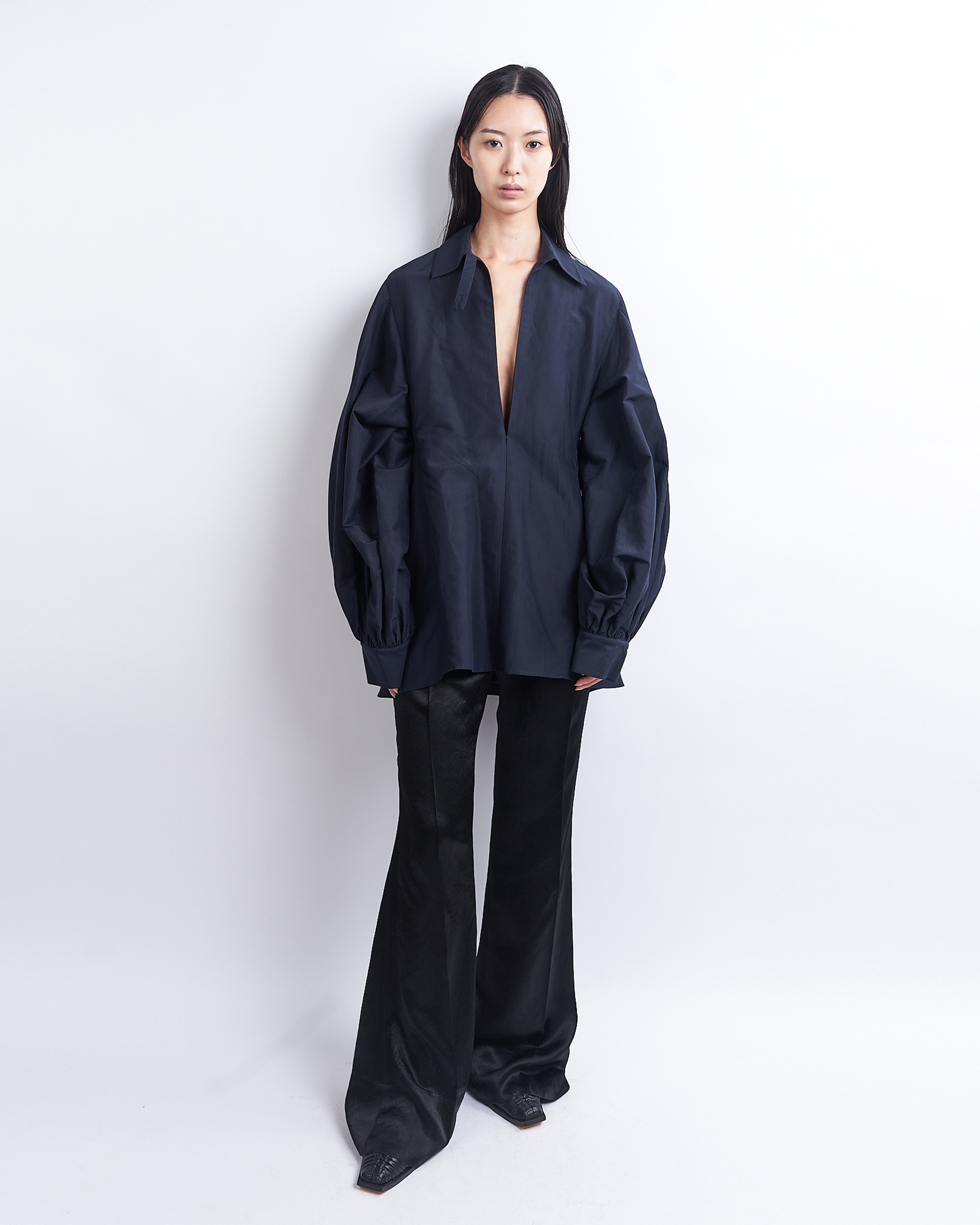 HONEY - COTTON SILK VOLUMINOUS SLEEVE BLOUSE