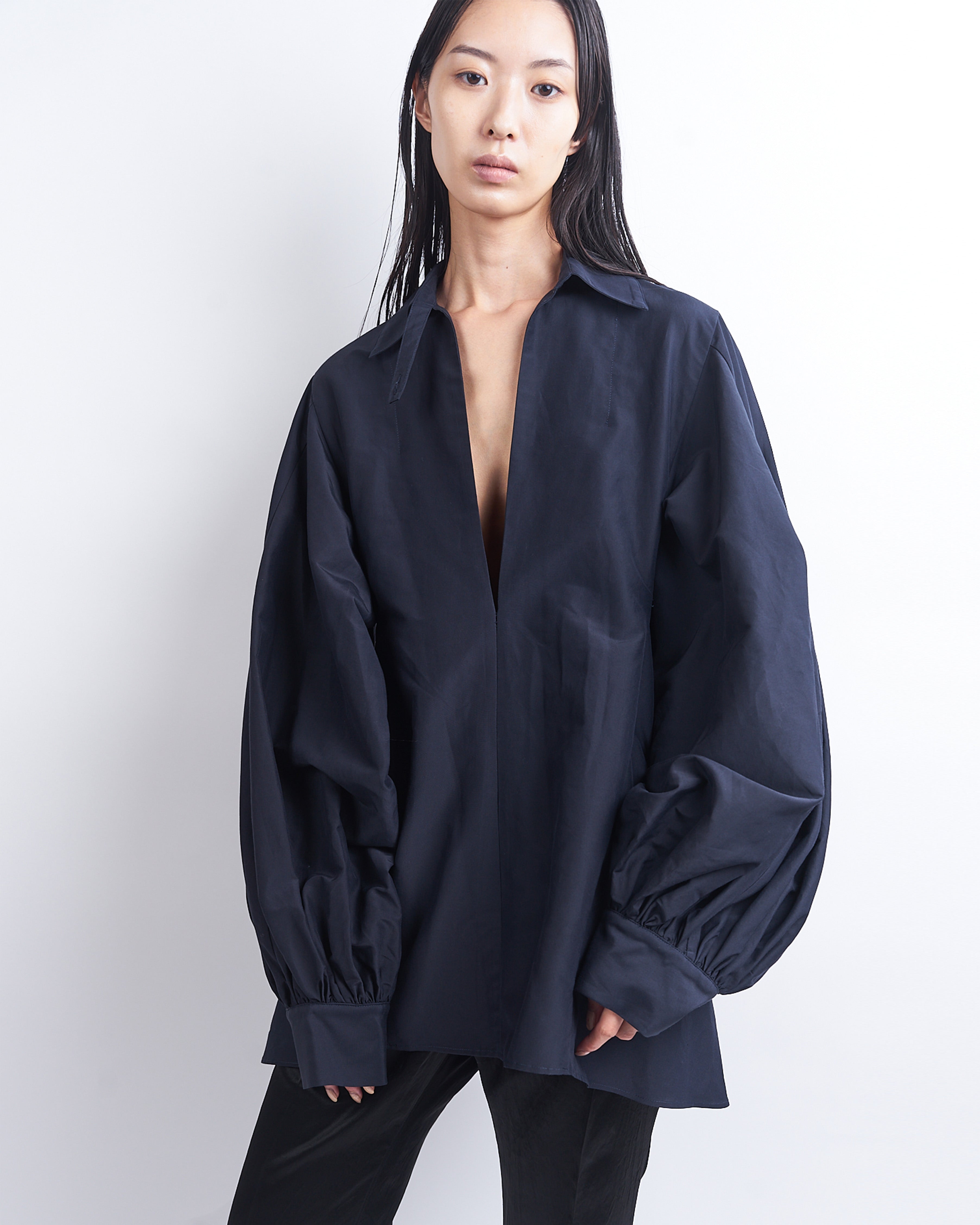 HONEY - COTTON SILK VOLUMINOUS SLEEVE BLOUSE