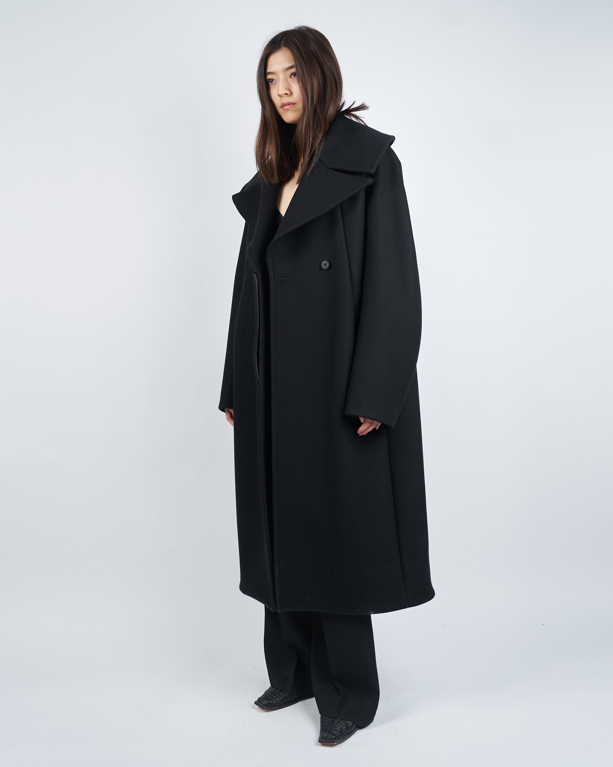 ILYSSA - ROUND SHAPED HEAVY MELTON  COAT