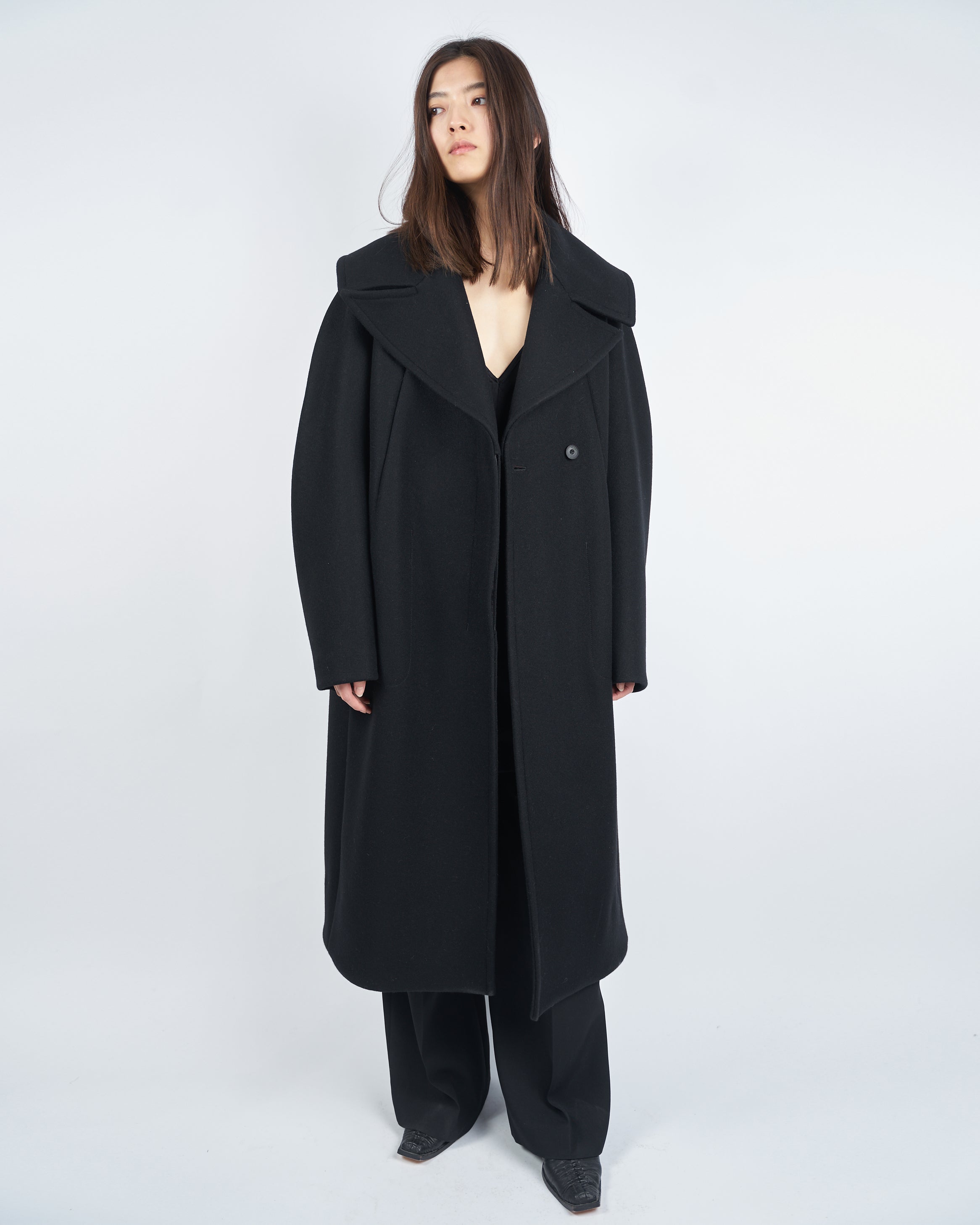 ILYSSA - ROUND SHAPED HEAVY MELTON  COAT