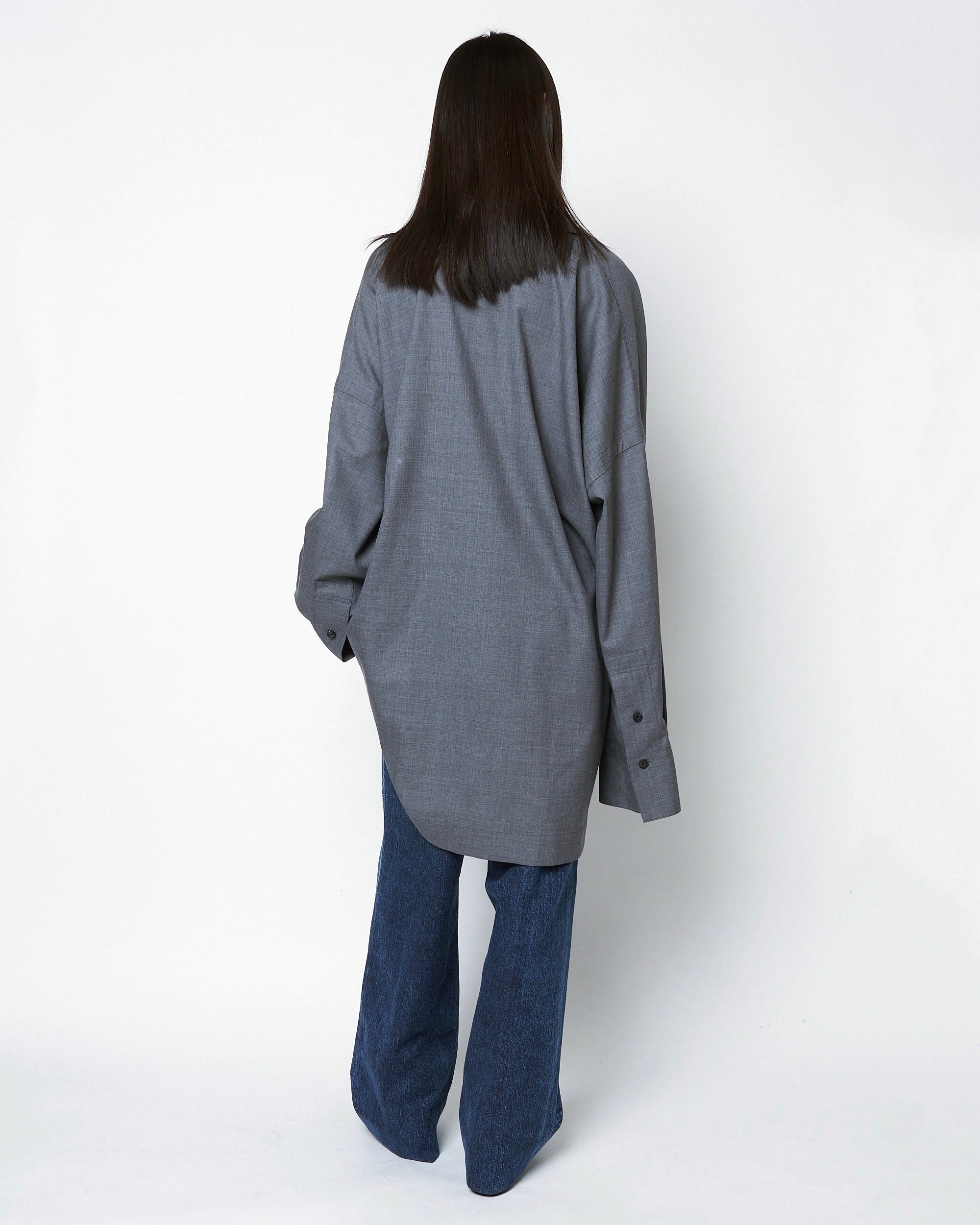 MARIALUISA - WOOL GATHERED SHIRT WITH BUCKLE