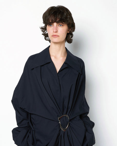 MARIALUISA - WOOL GATHERED SHIRT WITH BUCKLE