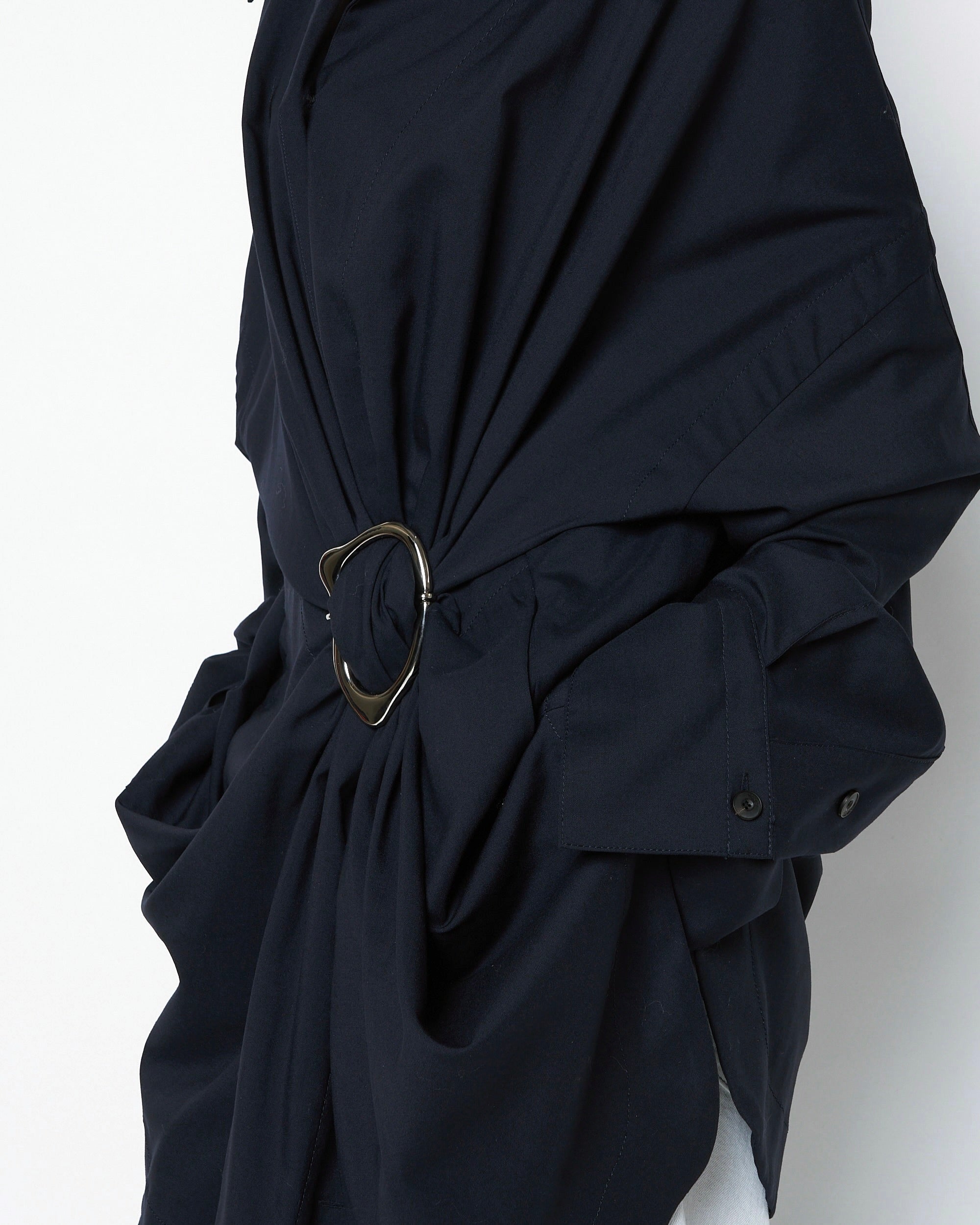 MARIALUISA - WOOL GATHERED SHIRT WITH BUCKLE